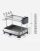 SONGMICS Dish Drying Rack - 2 Tier Dish Rack for Kitchen Counter with Rotatable and Extendable Drain Spout 6
