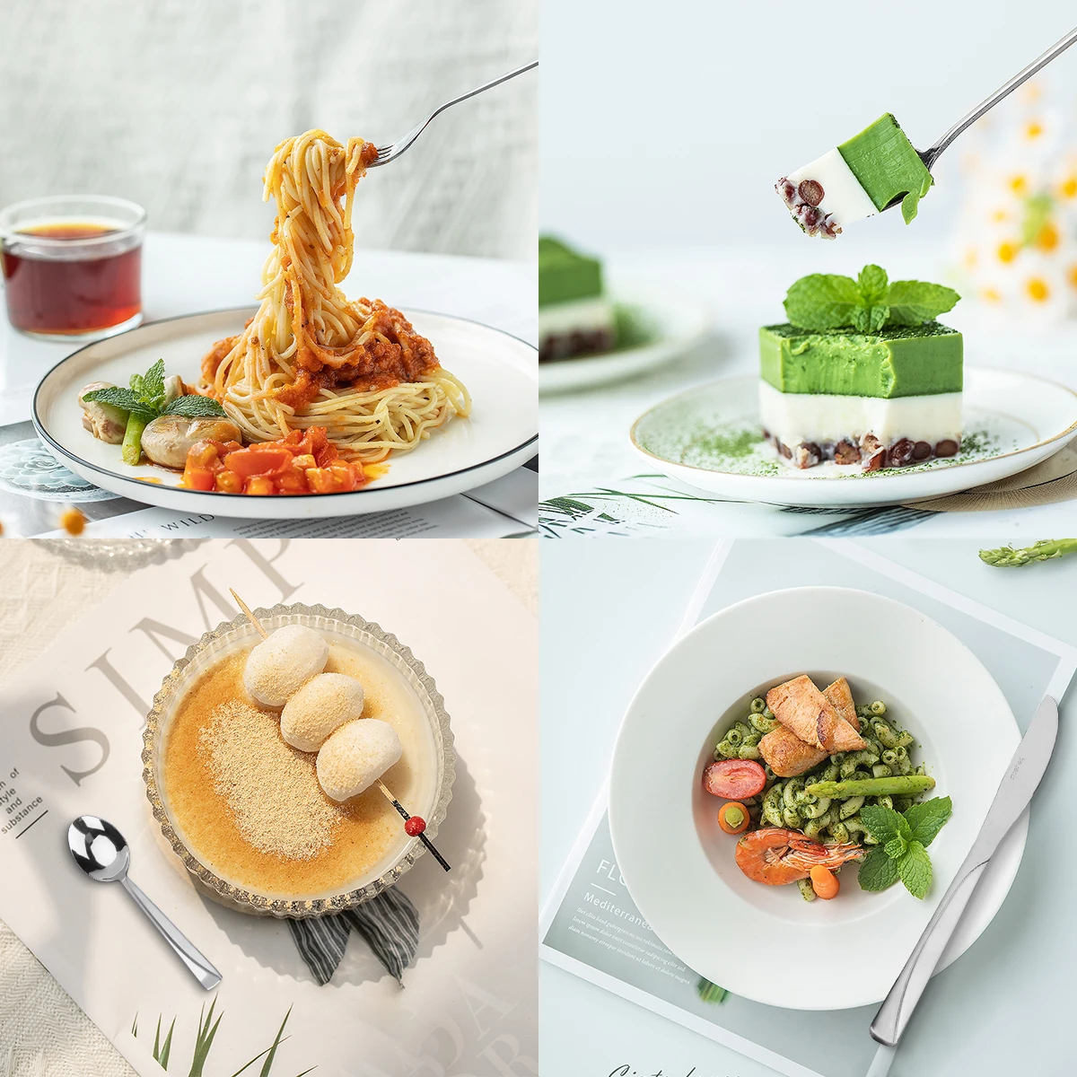 Description Picture 4 of item24Pcs Western Stainless Tableware Set Knife Fork Spoon Outdoor Portable Household Tableware Set Steak Cake Kitchen Dinnerware