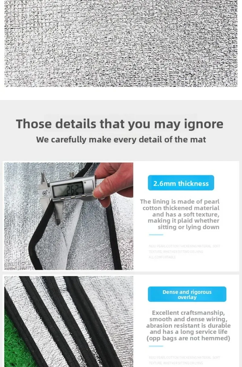 Neue Thermische Campingmatte Ultraleichte Wasserdichte Isolier-Schaumstoffmatte Zeltunterlage Wärmereflektierende Schlafmatte für Outdoor – Detail 4