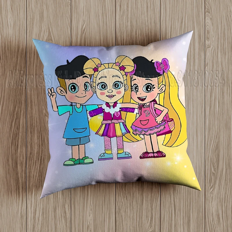Kids Diana And Roma Show Soft Pillow Case Red Cloud Action Figures Square Pillow Covers Cushion Sofa Decor Cover Toys Gift 5