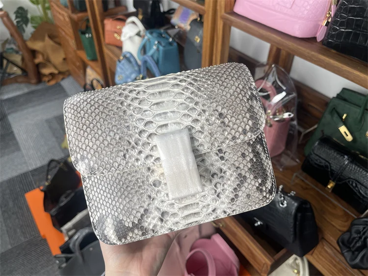 

2023 New Designer Snake Skin Women Small Square Bag Fashion Genuine Leather Lady Shoulder Bag Luxury Crossbody Bag For Woman 45
