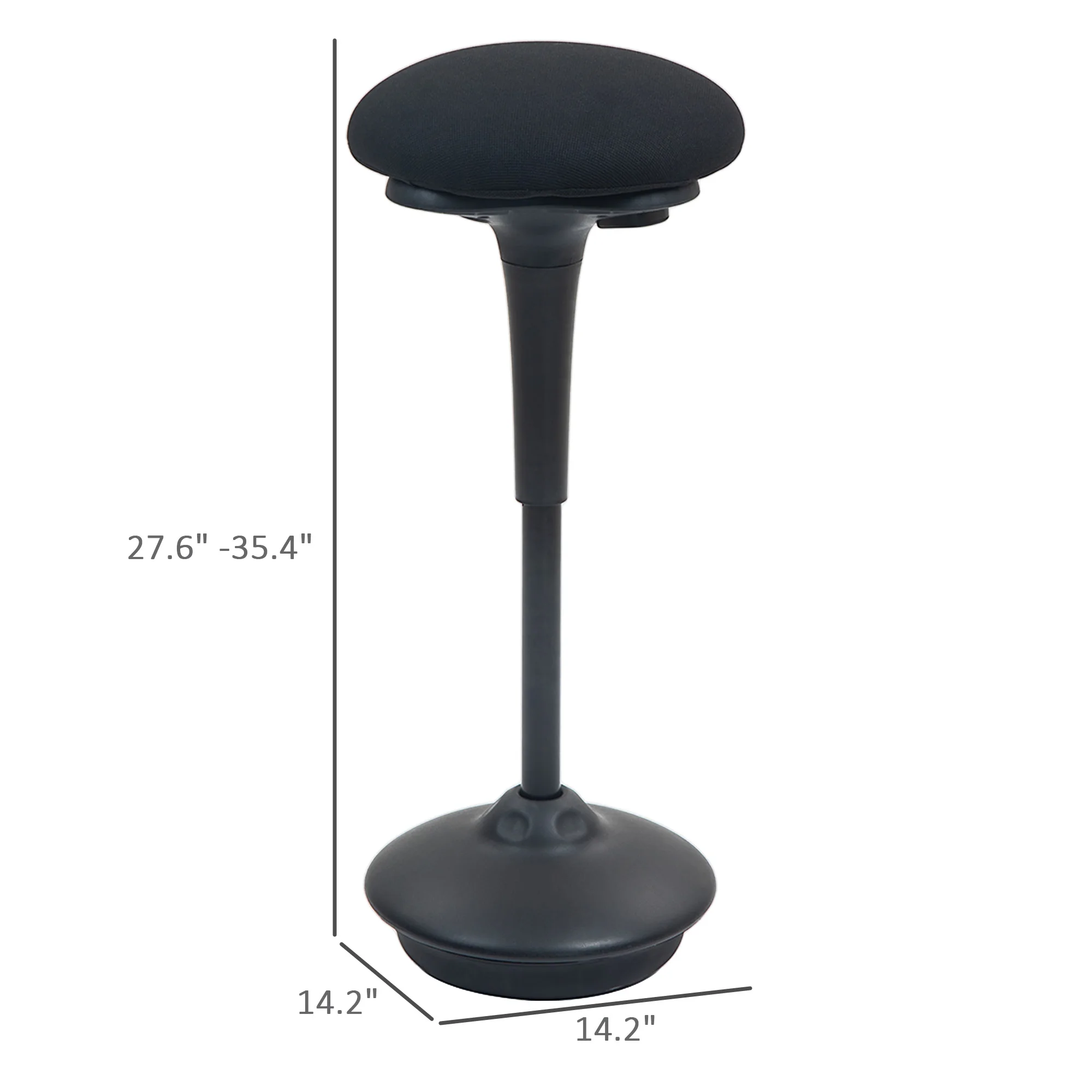 Backless Wobble Chair, Adjustable Active Ergonomic Stool Chair, with Rocking Motion, Padded, Black 4