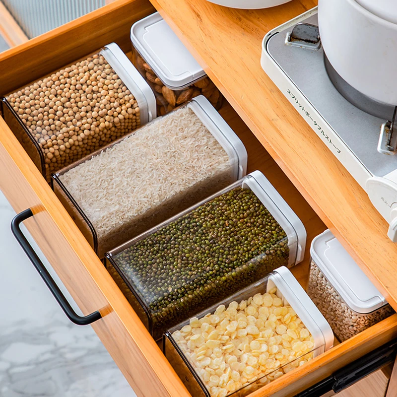 Spaghetti Sealed Storage Tank Coffee Cereals Food Dispenser Bottles Nuts Jar for Kitchen Refrigerators Counter Organization
