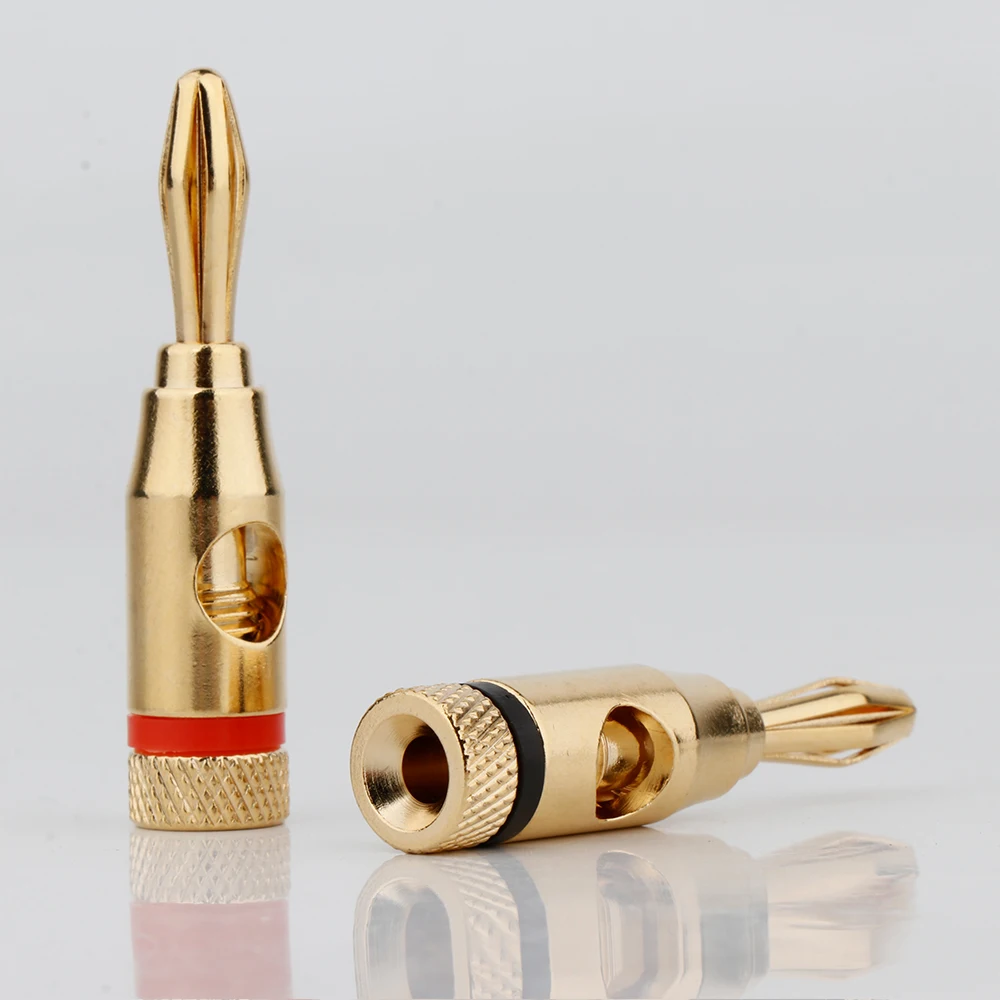VBESTLIFE - 10 Spine A Banana Per Altoparlanti, Connettori In Rame Puro Placcato Oro, Fino A 4mm