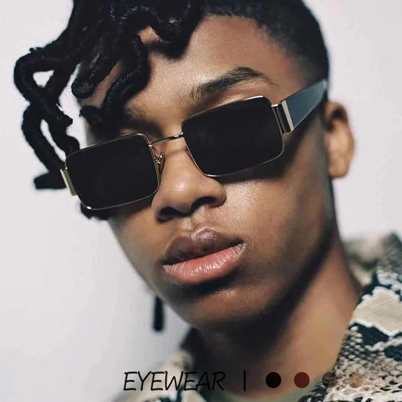 

Очки солнцезащитные мужские в стиле хип-хоп, небольшие квадратные модные солнцезащитные аксессуары в металлической оправе, прямоугольные, в стиле ретро, брендовые дизайнерские, 2 шт.