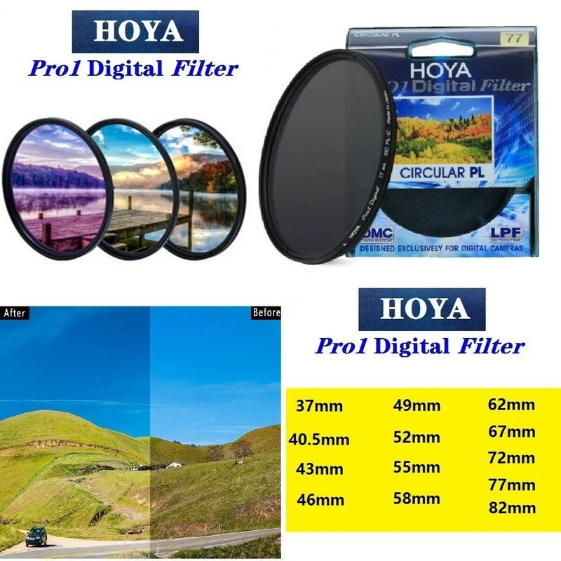 Hoya 77Mm Pro Digital Cpl Circular Pl Camera Lens Polarizer Slim Frame Glass Pro1D Polarize Light Filters 2