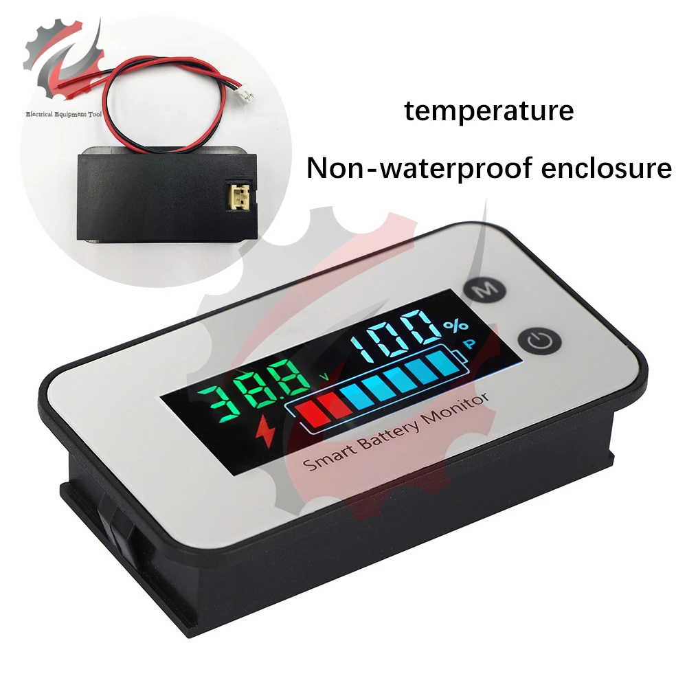 DC 7-100 V Kurşun Asit Lityum LiFePO4 Pil Kapasitesi Göstergesi Gerilim Test Cihazı Su Geçirmez Araba Motosiklet Voltmetre Alarmlı