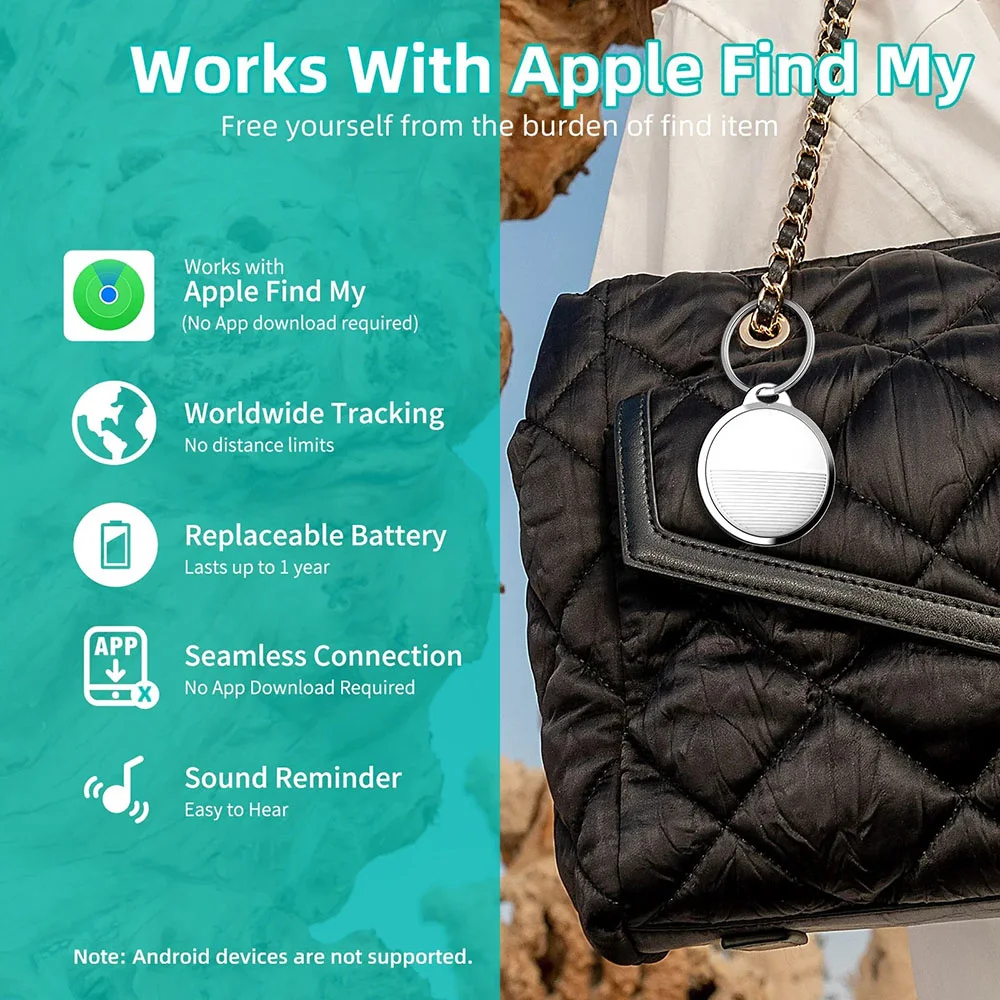 Smart Item Finder Locator GPS Tracker Bluetooth Device Key/Bag Anti-Lost Tag Reminder Work with For Apple Find My APP