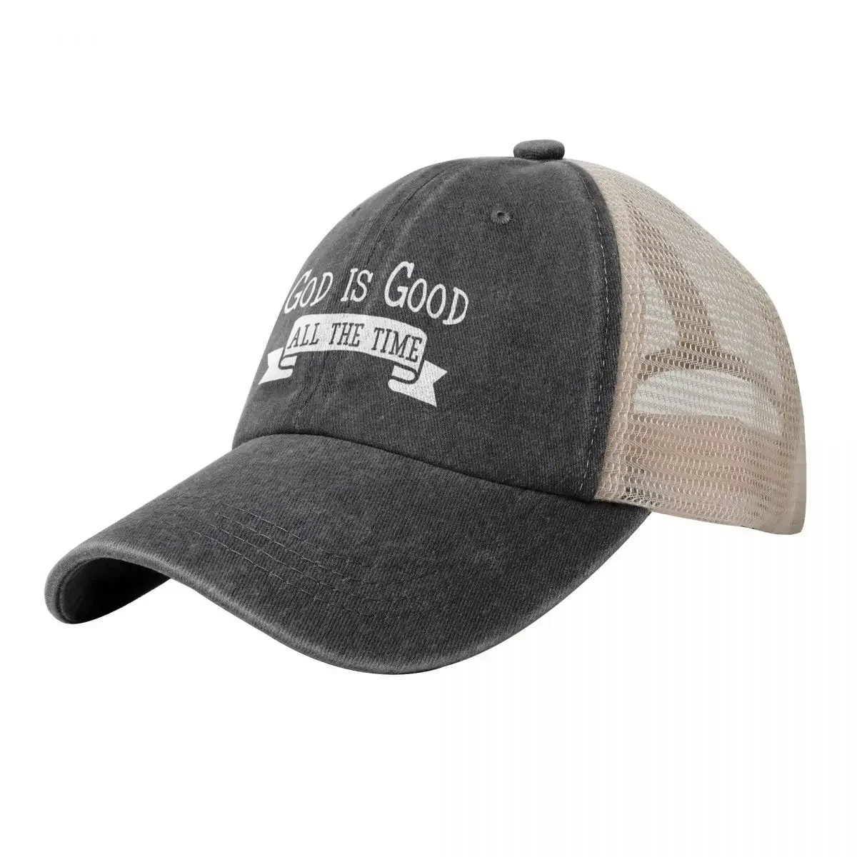 

God Is Good All The Time Christian Design Cowboy Mesh Baseball Cap cute Sunscreen Mens Women's