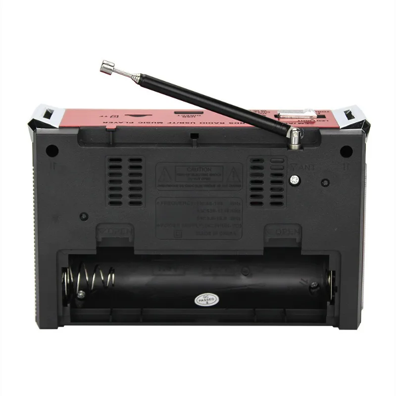 레트로 휴대용 FM AM SW 라디오 블루투스 스피커, USB TF 카드 MP3 플레이어, X-베이스 스테레오 사운드, LED 손전등 포함, 아웃도어용
