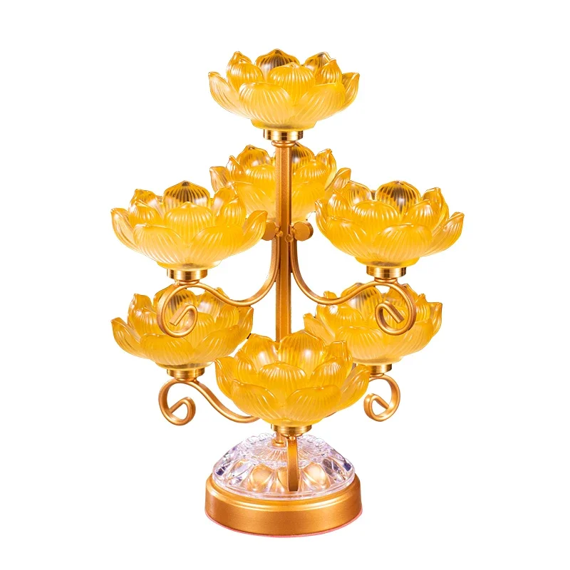 

colorful glazed candlestick ghee lamp holder eight auspicious everlasting lights lotus Buddha lamps