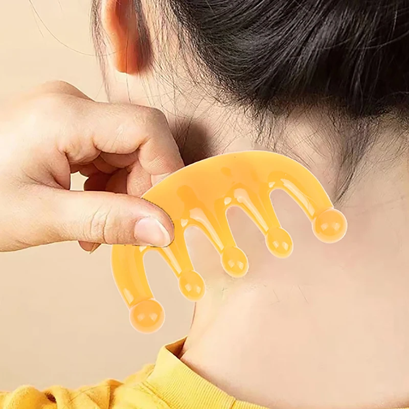 

Five-Tooth Round Head Meridian Comb Balancing Oils Healthy Head Therapy Scalp Relaxation Tool Scraping Massaging Comb