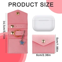 Mini boîte à bijoux, organisateur de rangement fonctionnel, sac à bijoux pliable pour bagues, boucles d'oreilles, colliers, pochettes de voyage 2