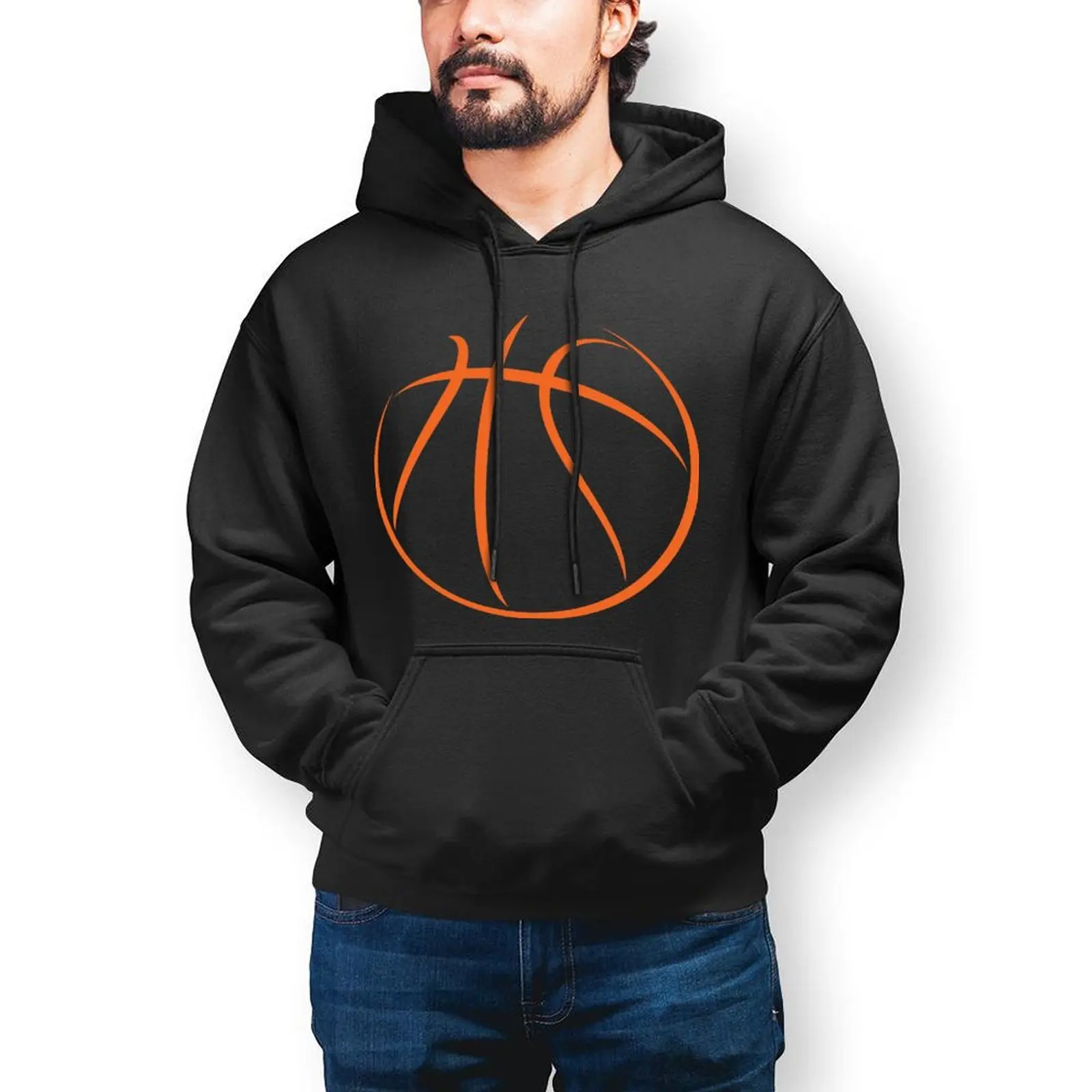 

Basketball Essentials Hoodie Winter Basketball Streetwear Hooded Sweatshirts Couple Aesthetic Printed Oversized Hoodie