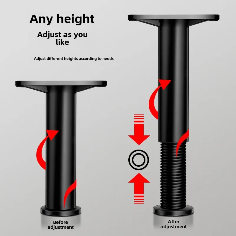 Bed Support Frame Black Adjustable Support Leg Sofa Leg Table Furniture Heightening Bracket Cabinet Coffee Table Foot