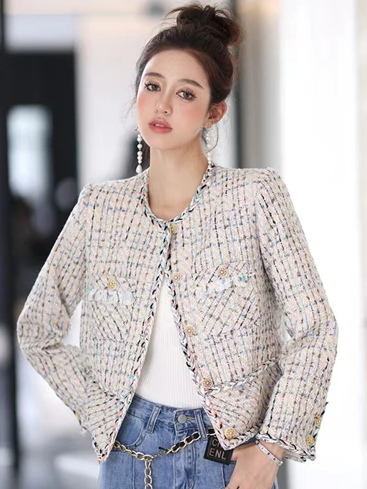 

Mi Apricot Heavy Industry Celebrity Little Fragrance Style Coat Women's 2022 Autumn New French High Grade Thick Tweed Short Top