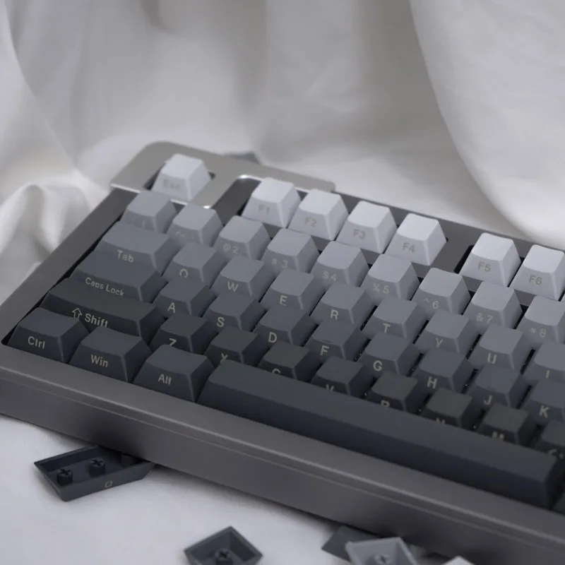 Teclado Mecânico Keycap Lado Gradiente Gravado Pbt Dye-sublimação Cinza 61 64 68 75 84 87 96 98 125 Chaves