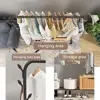 1Pc Clothing Storage Shelf Good Load Bearing Non-Slip Laundry Drying Rack Corrosion Resistant Freestanding Garment Storage Rack 3