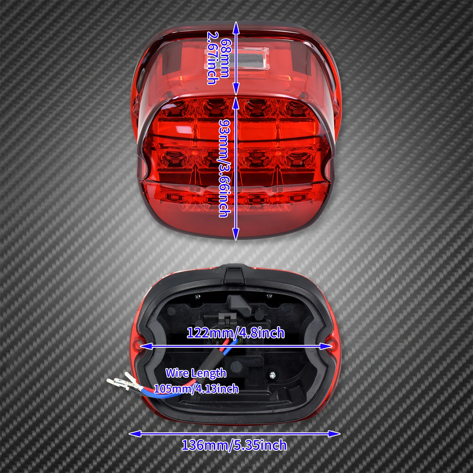 Fanale posteriore a LED per Harley Dyna Fat Boy FLSTF Night Train FXSTB Softail Sportster Road King Electra Glide Road Glide - immagine 6