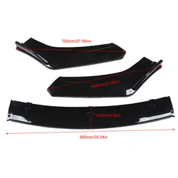 Gloss Black High - Toughness Front Bumper Lip Spoiler - Anti - Collision Car Accessory (Black)