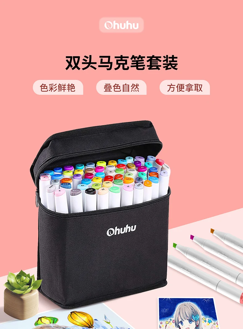 Ohuhu Alcohol Based Markers, Double Tipped Highly Pigmented and Vibrant  Markers Set, 24 Skin Colors, 40 60 100 200 Colors - AliExpress