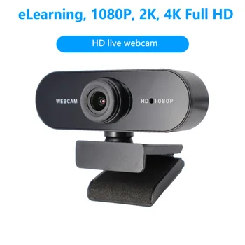 Videocamera 4K per Computer, Telecamera HD 2K 1080 con Microfono Integrato, Webcam per Lezioni Online, Riunioni e Trasmissioni in Diretta