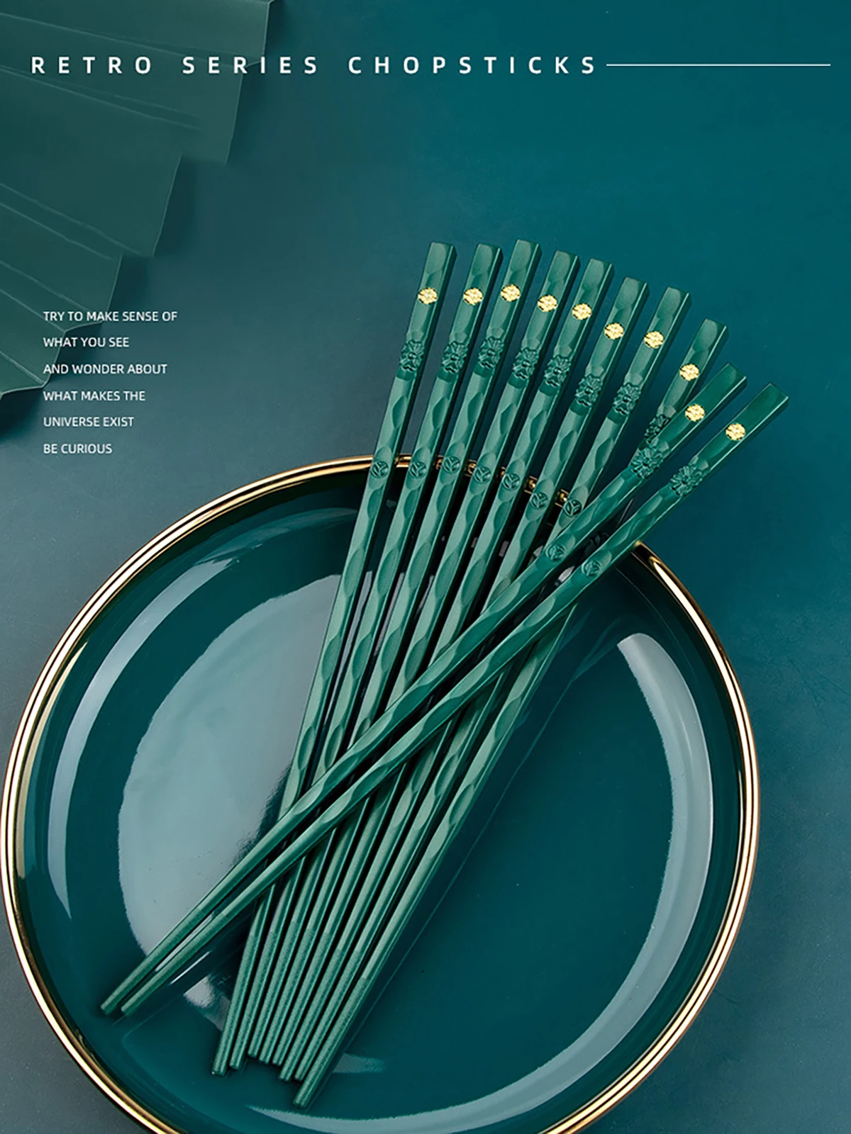 5Pcs Reusable Chinese Chopsticks Food Sushi Sticks Alloy Non Slip Dishwasher Safe Bamboo Shape Food Grade Chopsticks