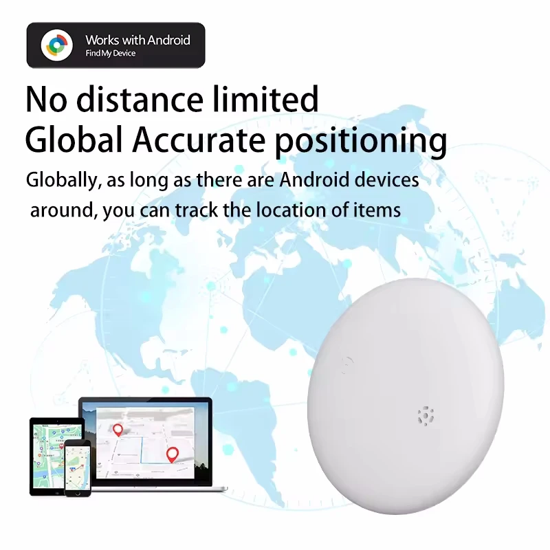 Tideboom Smart Tracker Global Positioning Works with Android Google Find My Device airtag for Kids Elderly Pet Car Tracking
