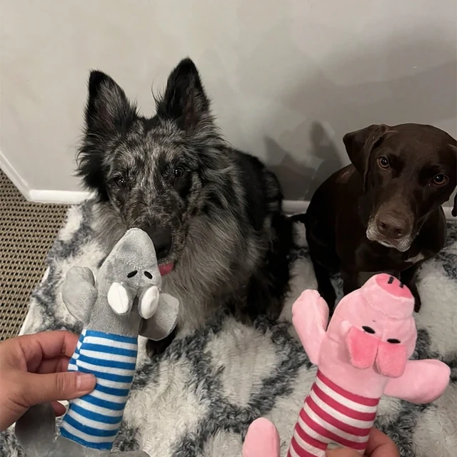 3/1Pack Animal Squeaky Toys for Dogs (Elephant/Duck/Pig) - Durable Chew Toys for Aggressive Chewers with Teeth Cleaning 6
