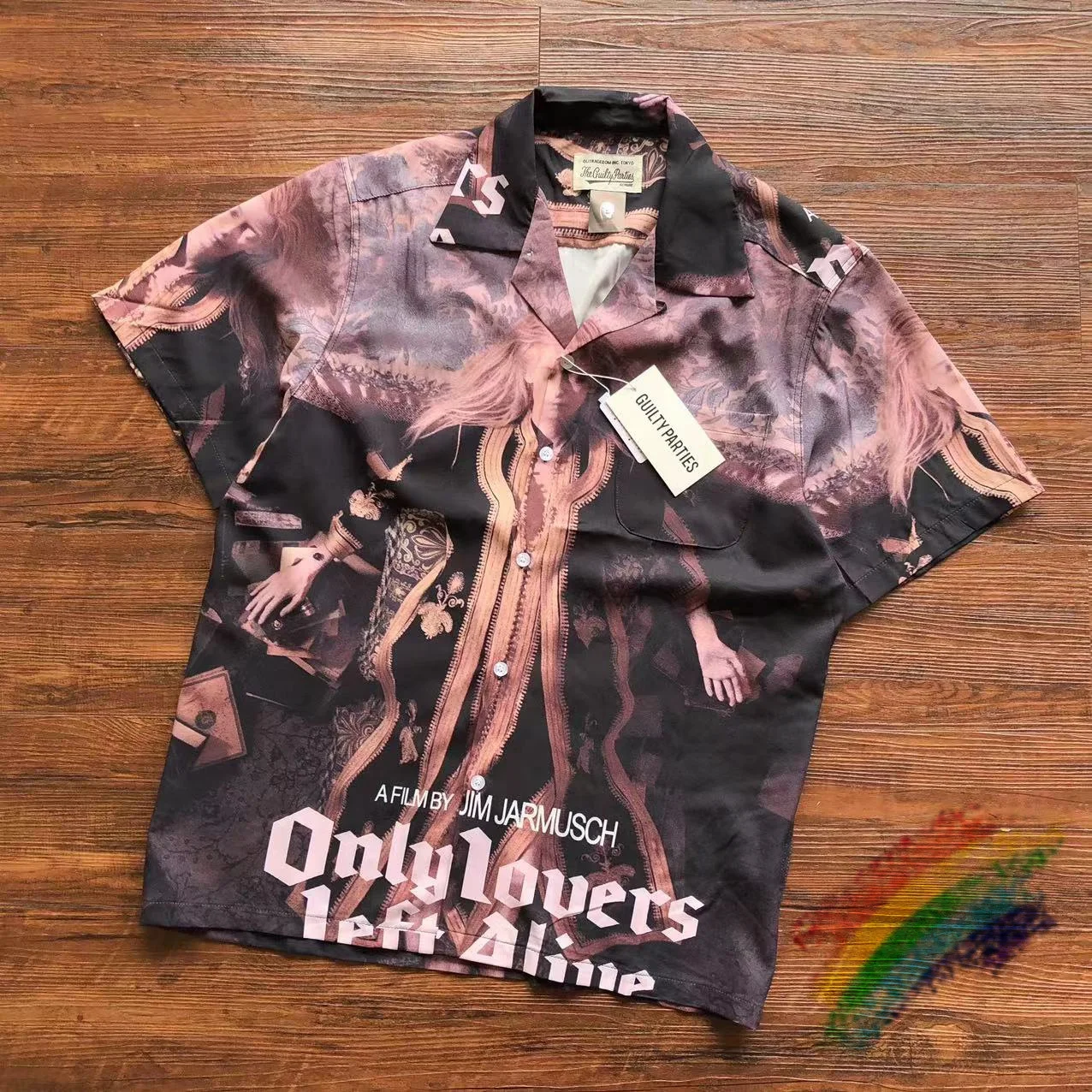 

Hawaii WACKO MARIA Shirt Men Women Beach Casual Film Screen Lapel Short Sleeve Shirts