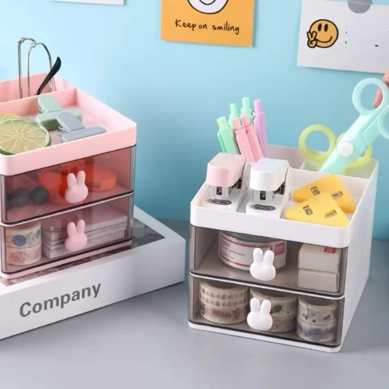 Desktop Storage Shelf Stationery Organizer Desktop Storage Box Desktop Storage Kit Stationery Storage Box Small Desk Organizer with Drawer