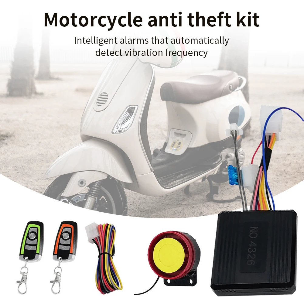 12V Motorcycle Immobilizer 1-Way Motorbike Unlock Device Automatic Burglar Alarm Remote Control Burglar Motorbike Alarm System