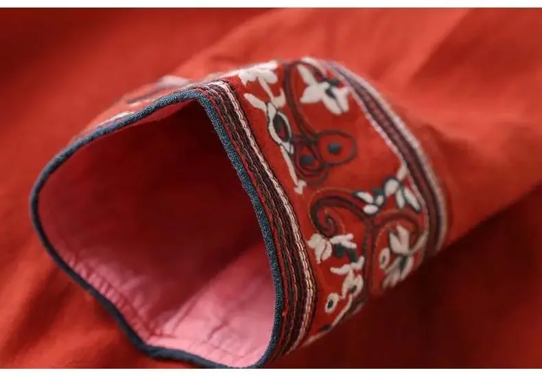 Chinesische Baumwolle und Hanf Stickerei Top Frauen Sommer neue orientalische Hanfu lose und bequeme Top chinesische Hemd chinesische Kleidung – Detail 8
