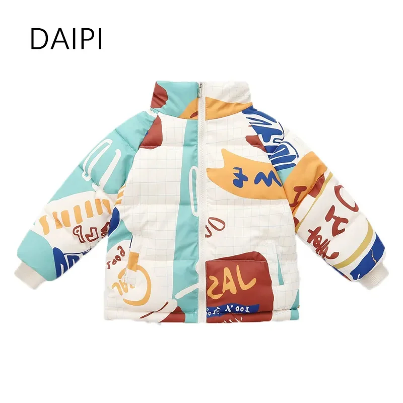 

New Children's Jacket for Girls Zipper High Neck Down Boy 2023 Fashion Warm Winter Clothes Coat 4-11 Years