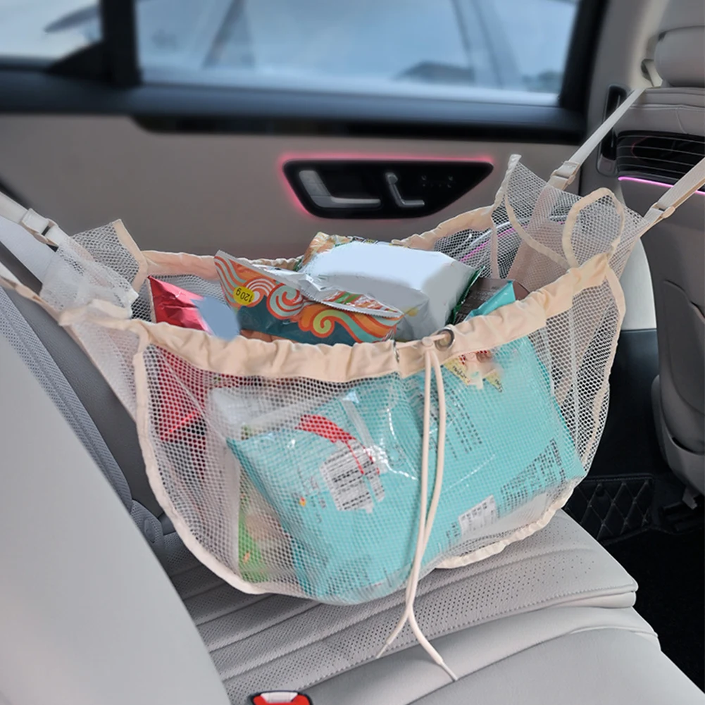 Car Rear Seat Storage Bag Large Capacity Car Back Seat Shopping Bag Car Rear Seat Middle Back Hanging Bag for Travel Camping