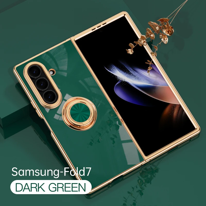 360°Ring Holder Kickstand Electroplating Shockproof Phone Case for Samsung Galaxy Z Fold 7 6 5 4 Fold7 Fold6 Fold5 Fold4 5G | Gaffar India