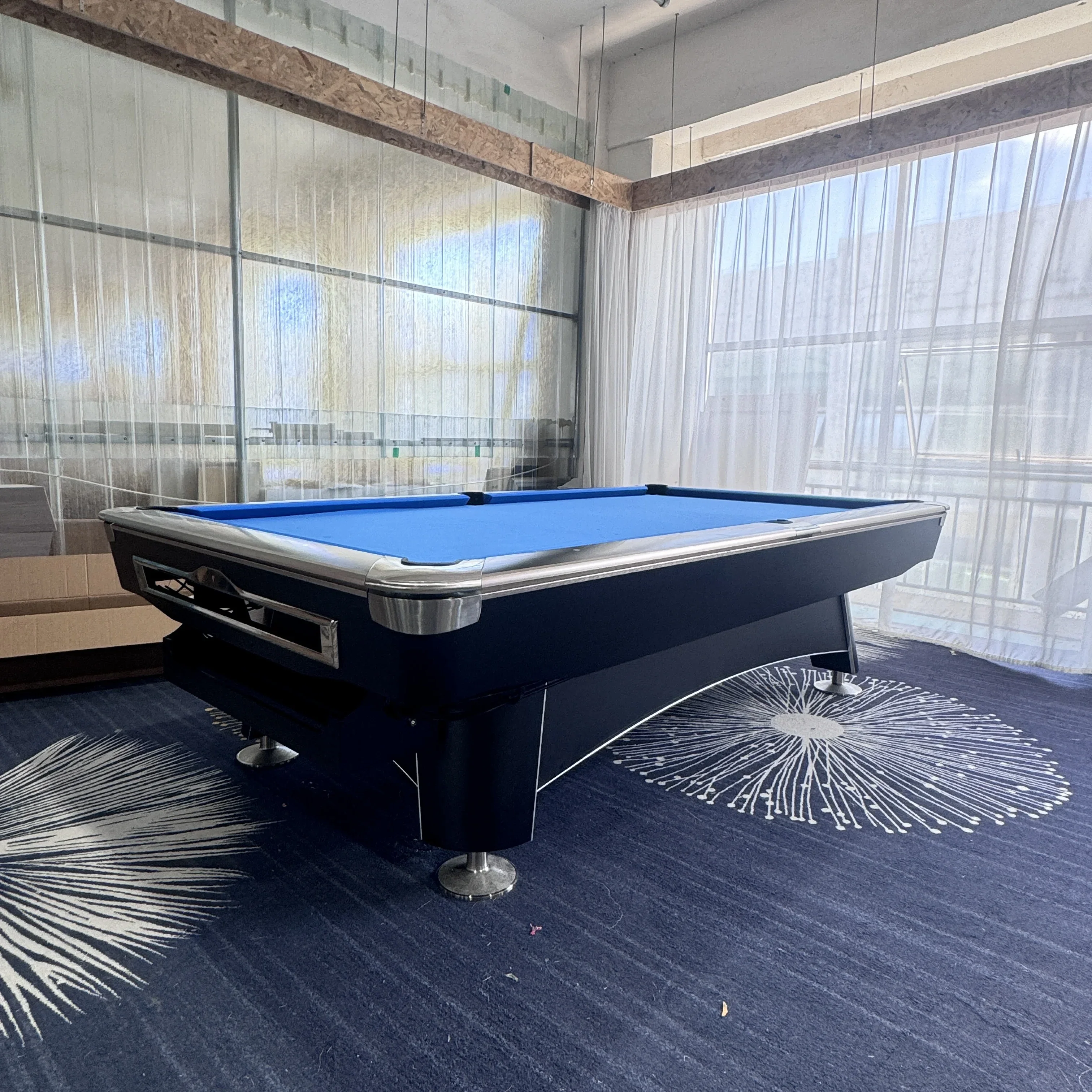 American Style 9 Ball Billiard Table 7ft/8ft/9ft Solid Wood Legs with Cue & Whole Set Accessories for Pool Snooker