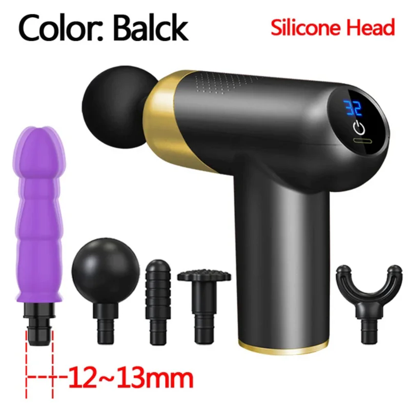 Updated Women Massage Gun Didlo Attachment Vibrator Deep Tissue Percussion Muscle Massager Fascial Gun Pain Relief Body Massager