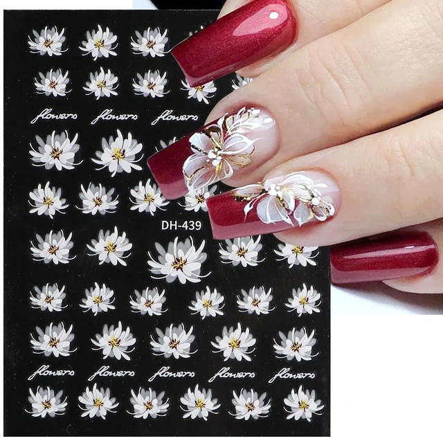 Y2k Spring Summer Flower Nail Strips 3d Nail Strips Fashion - Temu Australia