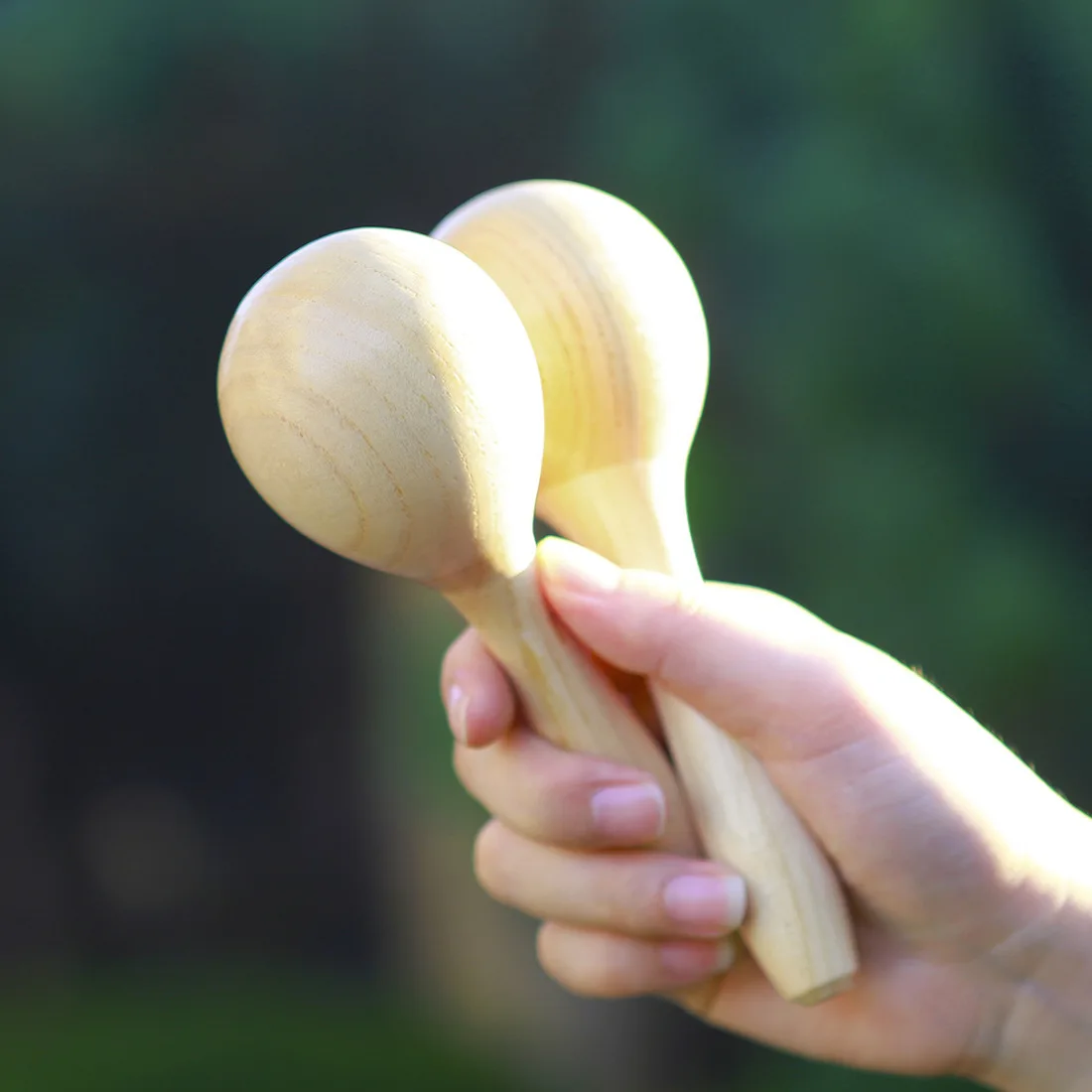 Log Maracas 2PCS Sand Hammer Ball Wood Color Noise Ball Shaker Gift Party Musical Percussion Instrument