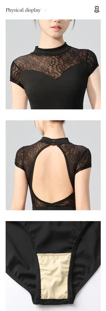 YiZYiF Body Da Ginnastica Artistica Donna Leotards Body Da Balletto Vestito Danza Classica Abito Da Ballo Latino Jazz Ballerina Danza Moderna Samba Rumba Salsa Dancewear Bianco A M 119710459 - Foto 3