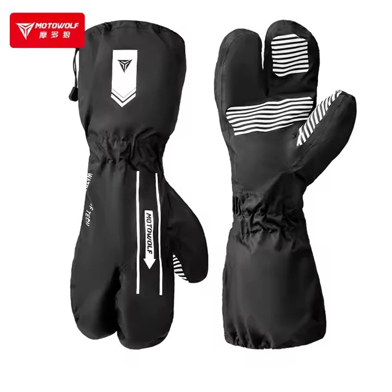 Motorcycle Raincoat Motorbike Four Seasons Waterproof Rainproof Gloves Cover Night Reflective Extended Gloves Rainproof Cover For Racing