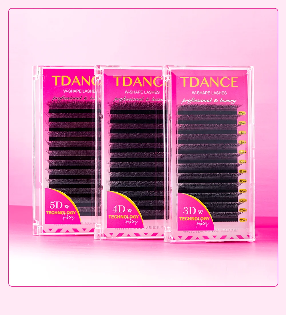 Eyelash Extensions TDANCE M/L Curl 3D/4D/5D W Lashes 7-14mm 12 Rows