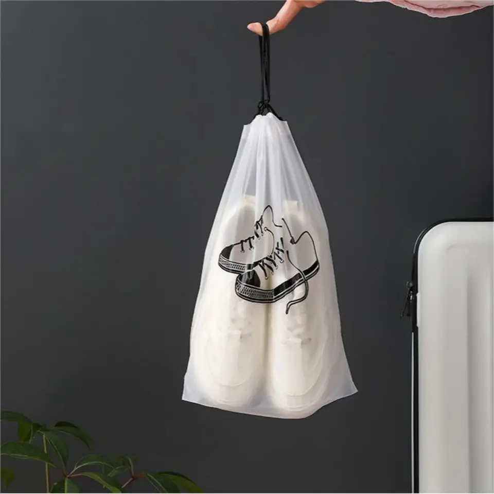 12 Borse Porta Scarpe Da Viaggio In EVA Satinata, 30x40 Cm, Trasparenti Con Coulisse – Impermeabili E Multiuso - 2