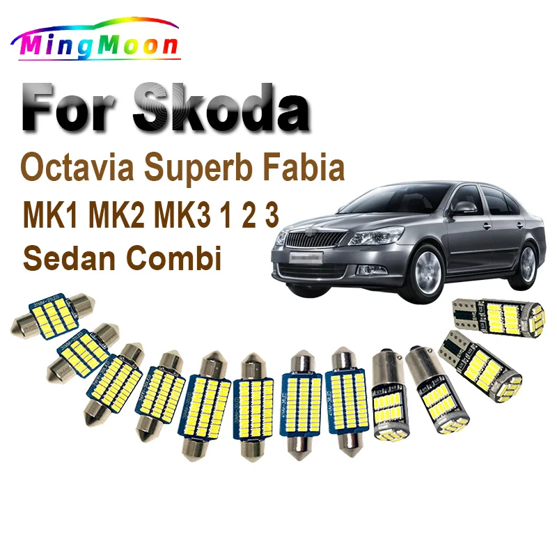 Canbus Car LED Bulbs For Skoda Octavia Superb Fabia MK1 MK2 MK3 1 2 3