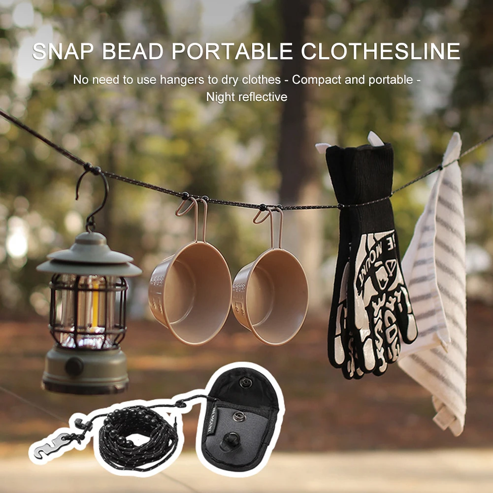 Portable Travel Stretchy Clothesline Cord for Camping and Outdoor Use