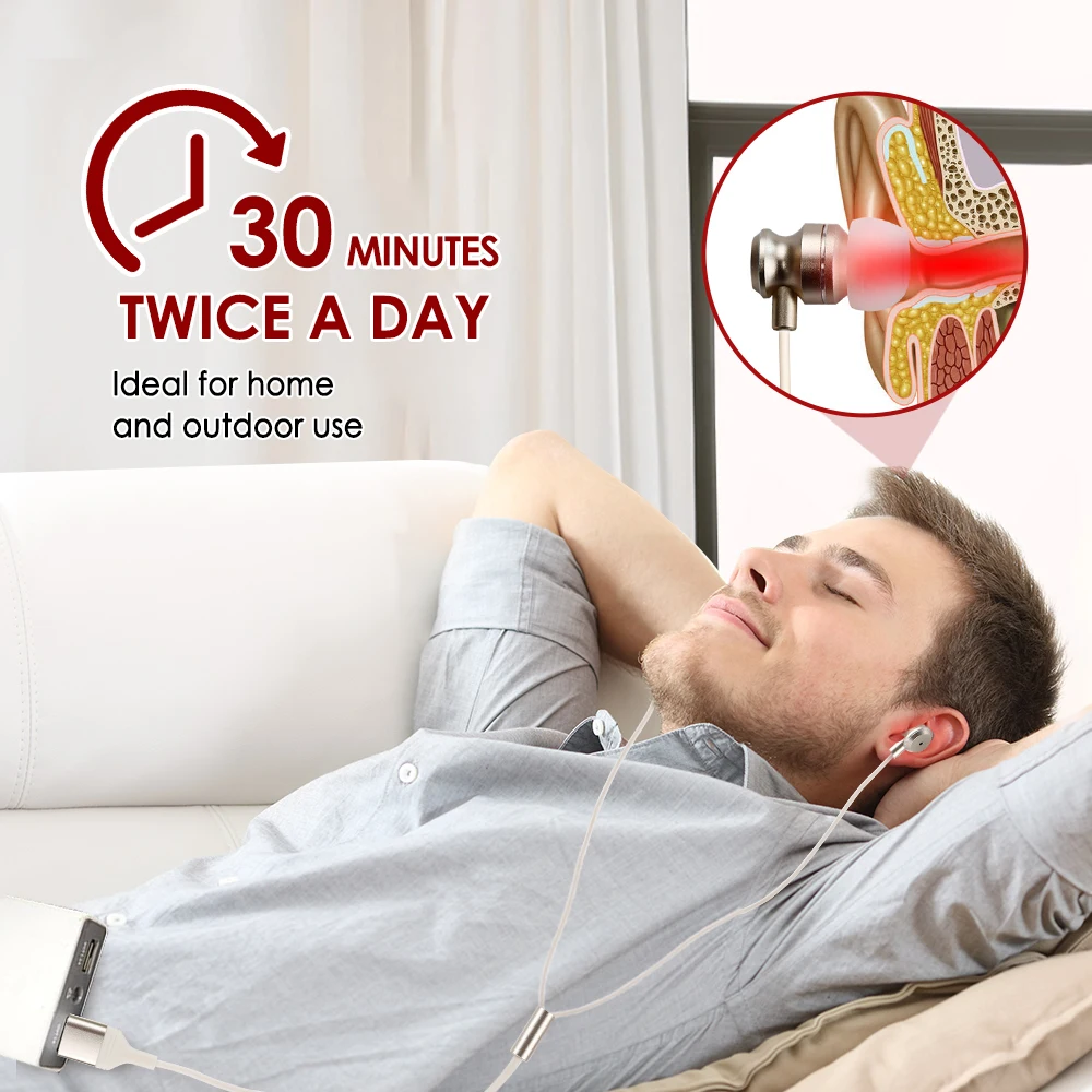 Red Light Laser Ear Therapy Device For Tinnitus Relief_voghion.com