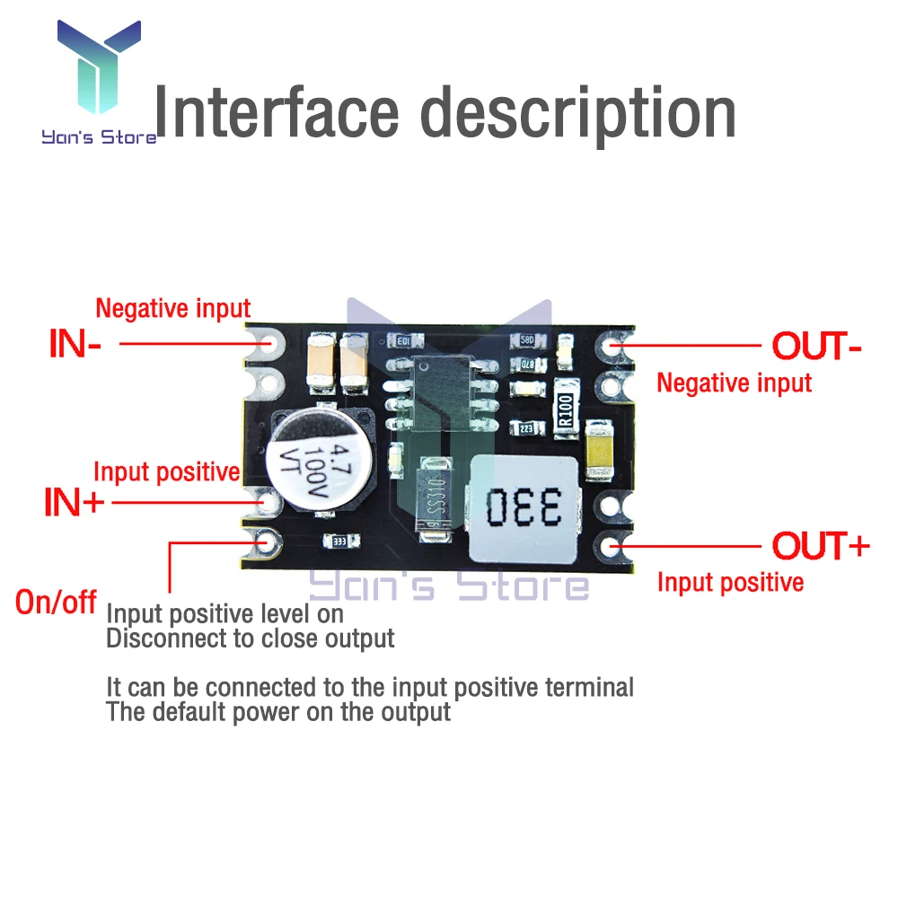 DC Step Down Converter DC-DC Step Down Power Supply Module DC 7-100V to DC 5V 9V 12V 24V 2A Voltage Adjustable Buck Converter Module Voltage Regulators dc step down converter