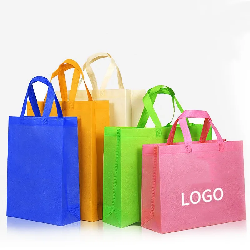 StoBag 10pcs Color Non-woven Shopping Tote Bags Cloth Fabric Eco-friendly Storage Reusable Large Pouches Custom Logo(Extra Fee) 2