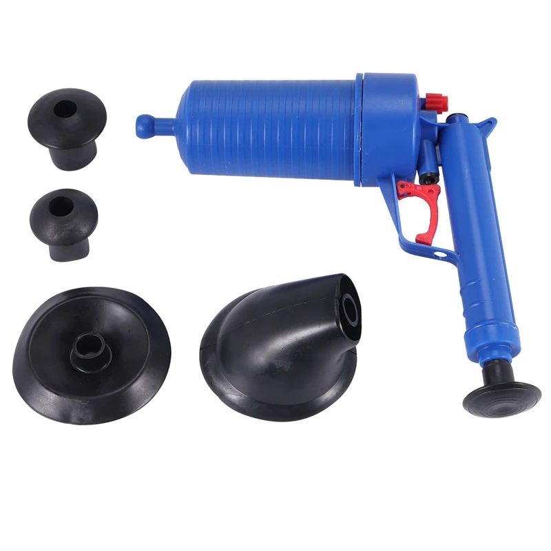 

Air Power Drain Blaster gun High Pressure Powerful Manual sink Plunger Opener cleaner pump for Bath Toilets Bathroom Shower ki